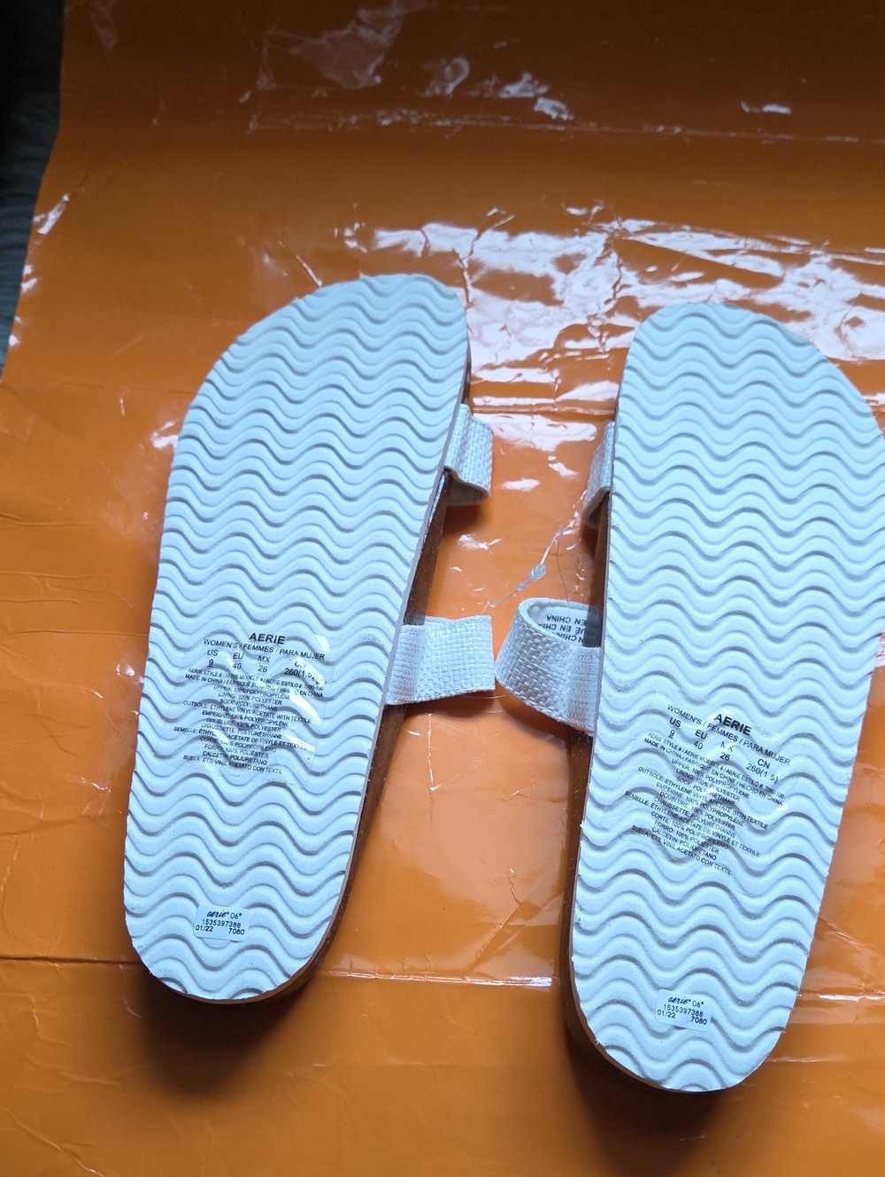 Nwot! Aerie Woven Texture Straps  White Sandals - Picture 2 of 4